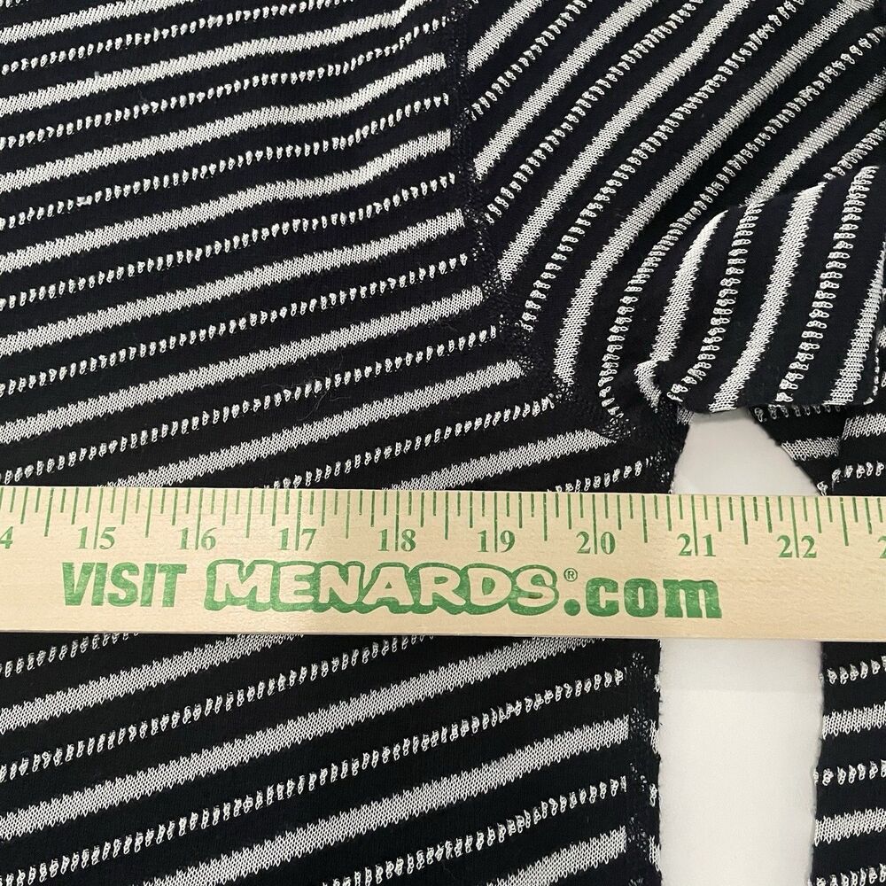 Armani Collezioni Italy Striped Navy White Top Women's L Long Sleeve Pullover - Picture 14 of 16